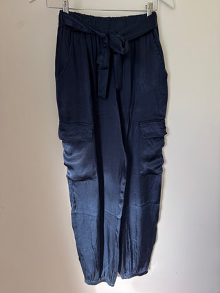 Navy Satin cargo joggers *NEW*