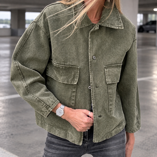 Washed olive denim jacket *NEW*