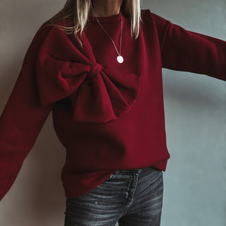 Burgundy Bow sweatshirt *NEW*