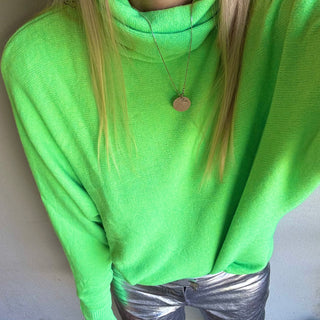 Neon green Cuba roll neck jumper