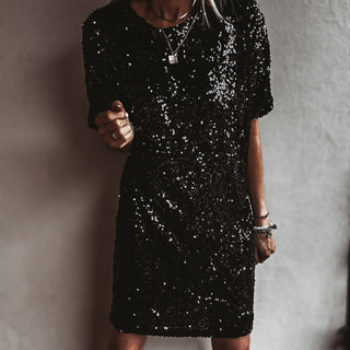 Relaxed Black Sequin dress *NEW*