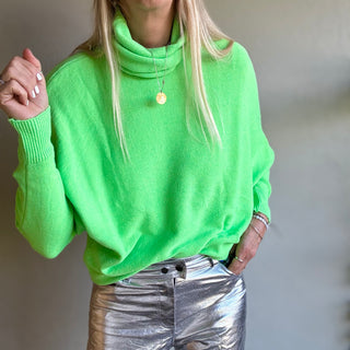 Neon green Cuba roll neck jumper *NEW*