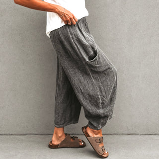 Washed grey Lora linen joggers *NEW*