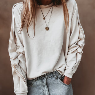 Vintage white ruffle sleeve sweatshirt *NEW*