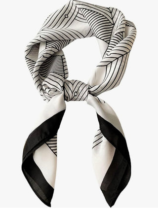 Monochrome satin bandana scarf