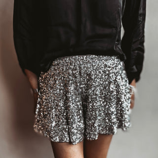 OSLO SILVER Sequin SHORTS