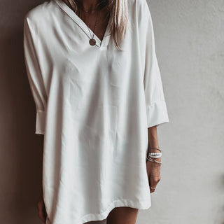 Ithaca VINTAGE WHITE V neck tunic