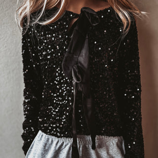 Black Bow sequin top *NEW*