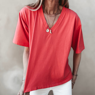 Sunset Orange Bonjour croissant tee  *NEW*