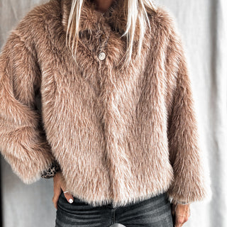 Light camel Faux fur jacket *NEW*