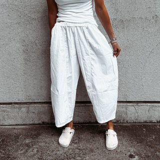 IBIZA TOWN parachute pants WHITE