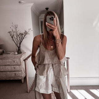 Livy long sand linen top *NEW*
