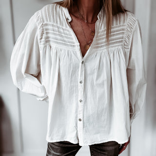 Cream Pennie pleated blouse *NEW*