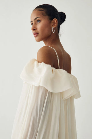 Vintage white Miya ruffle sheer dress *NEW*