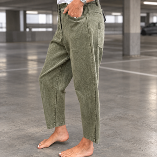 Washed olive tapered jeans *NEW*