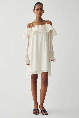 Vintage white Miya ruffle sheer dress *NEW*