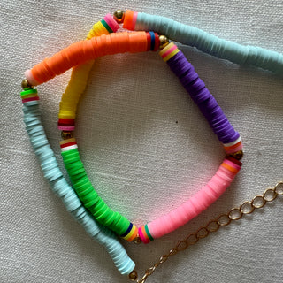 Multi coloured block summer necklace