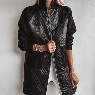 Tabitha quilted BLACK long jacket