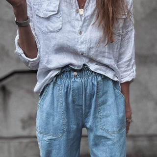 Pippa paperbag jeans DENIM BLUE