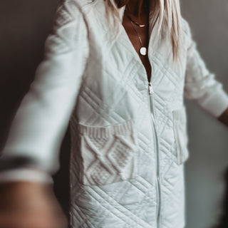 Tabitha quilted VINTAGE WHITE long jacket