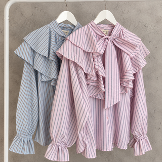 Frieda PALE PINK bows & frills blouse *NEW*