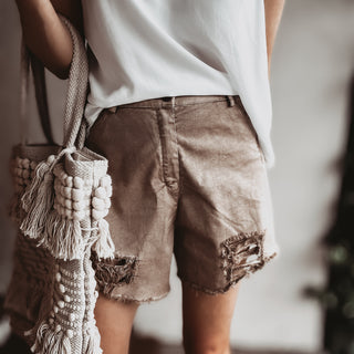 Distressed tan shorts *NEW*