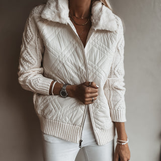 Tessa quilted VINTAGE WHITE bomber