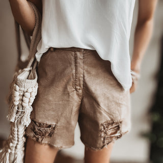 Distressed tan shorts *NEW*