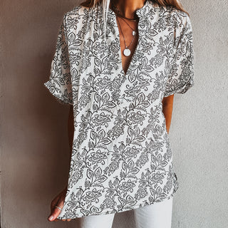Monochrome flower blouse