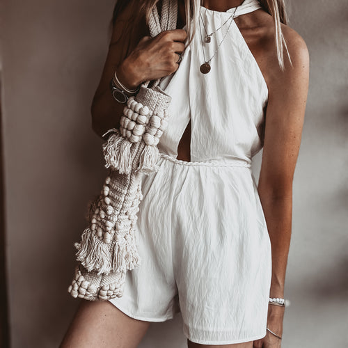 Lara Vintage white playsuit *NEW*