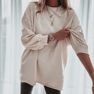 BEIGE Super slouchy boyfriend sweatshirt *NEW*