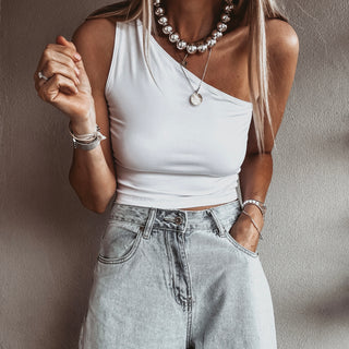 Brya white one shoulder top *NEW*