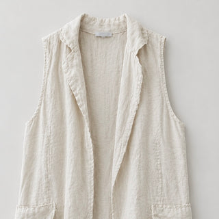 Cara cream long linen gilet *NEW*