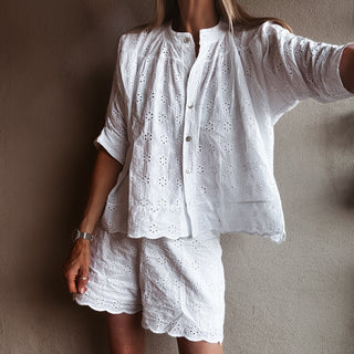 Pompano Broderie floaty Blouse *NEW*