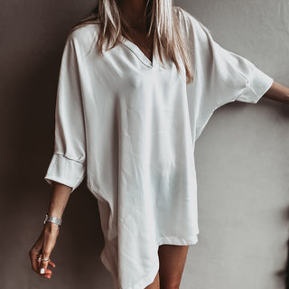 Ithaca VINTAGE WHITE V neck tunic