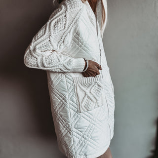 Tabitha quilted VINTAGE WHITE long jacket