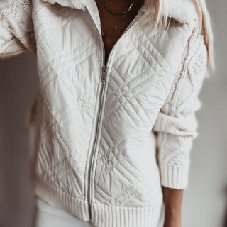 Tessa quilted VINTAGE WHITE bomber