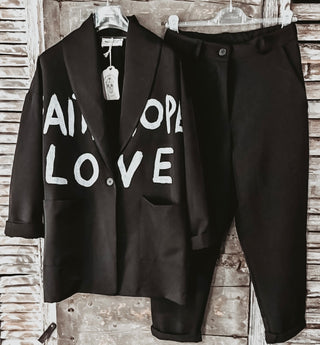 FAITH HOPE LOVE graffiti black suit *NEW*