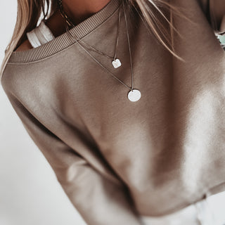 Native slightly cropped SAND sweatshirt *relaxed style*