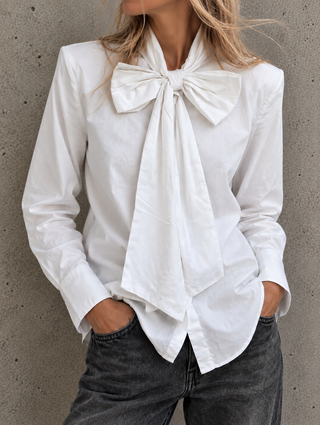 Bria WHITE bow blouse *NEW*
