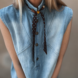 Bandeau tie denim blouse  *NEW*