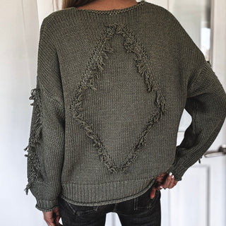 Khaki Davina tassel knit  *NEW*