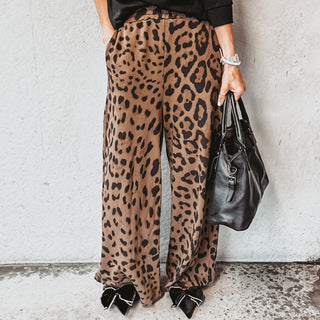 Leopard wide leg joggers *NEW*