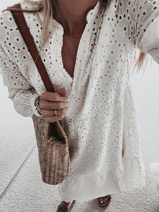 Broderie Anglaise vintage white dress