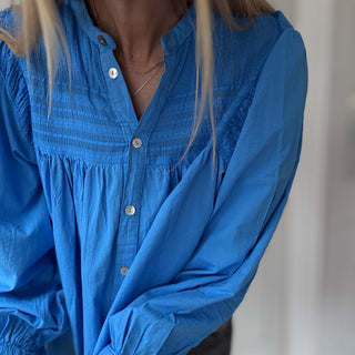 Electric blue Pennie pleated blouse *NEW*