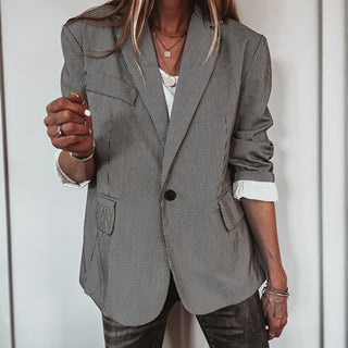 Merino black check blazer *NEW*