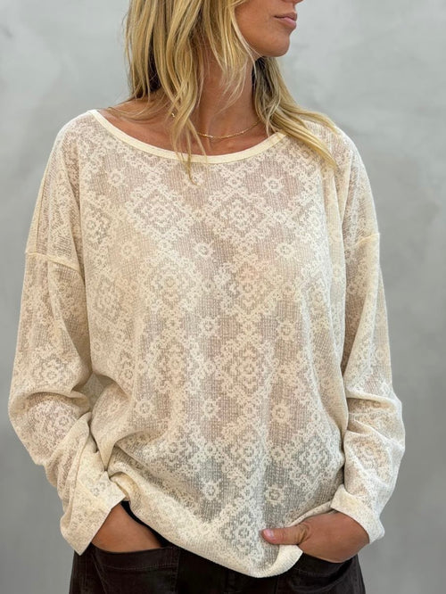 Vintage cream lace long sleeve top *NEW*