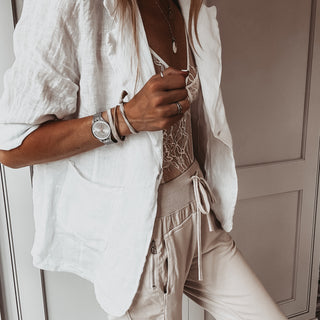 WHITE linen blouse blazer *NEW*