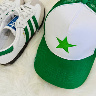 GREEN / WHITE STAR baseball cap *NEW*