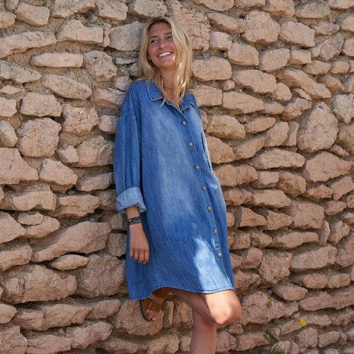 Delia denim shirt dress